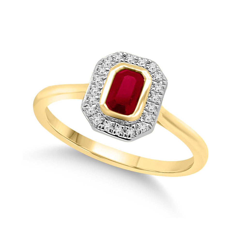 9k Diamond and Ruby Ring