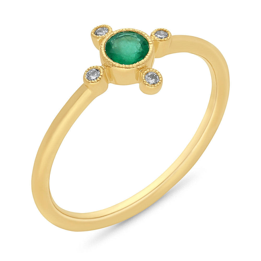 Emerald and Diamond Dress Ring.