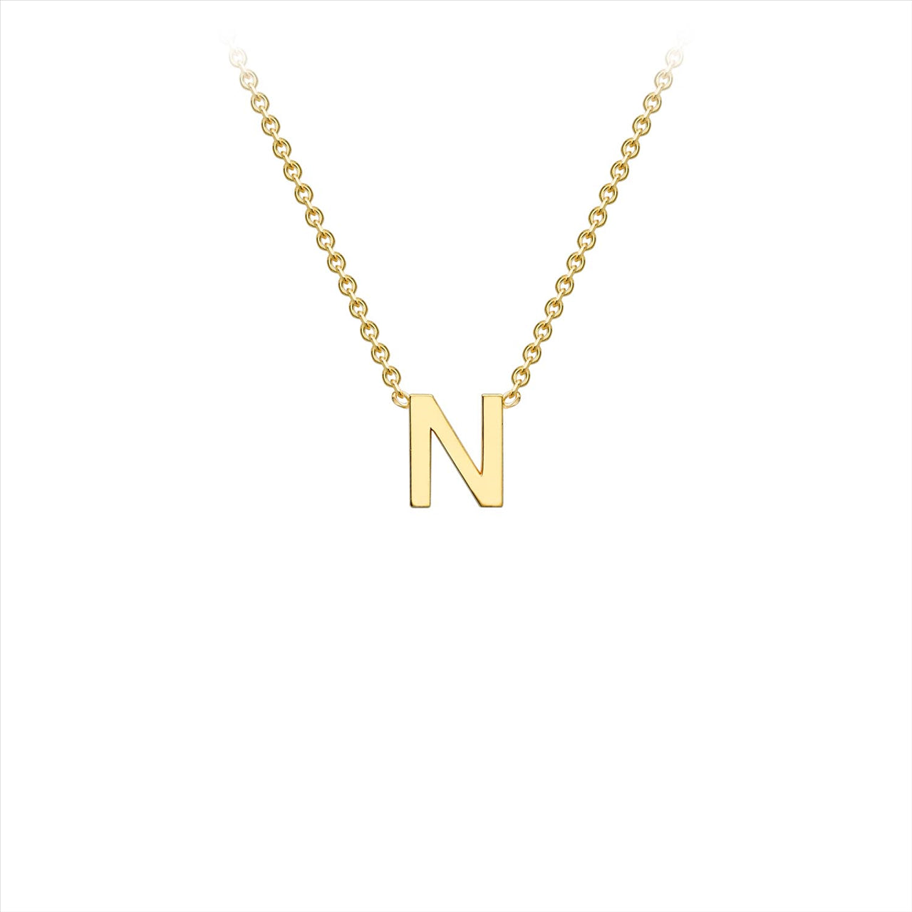 9K Yellow Gold 'N' Initial Adjustable Necklace 38cm-43cm