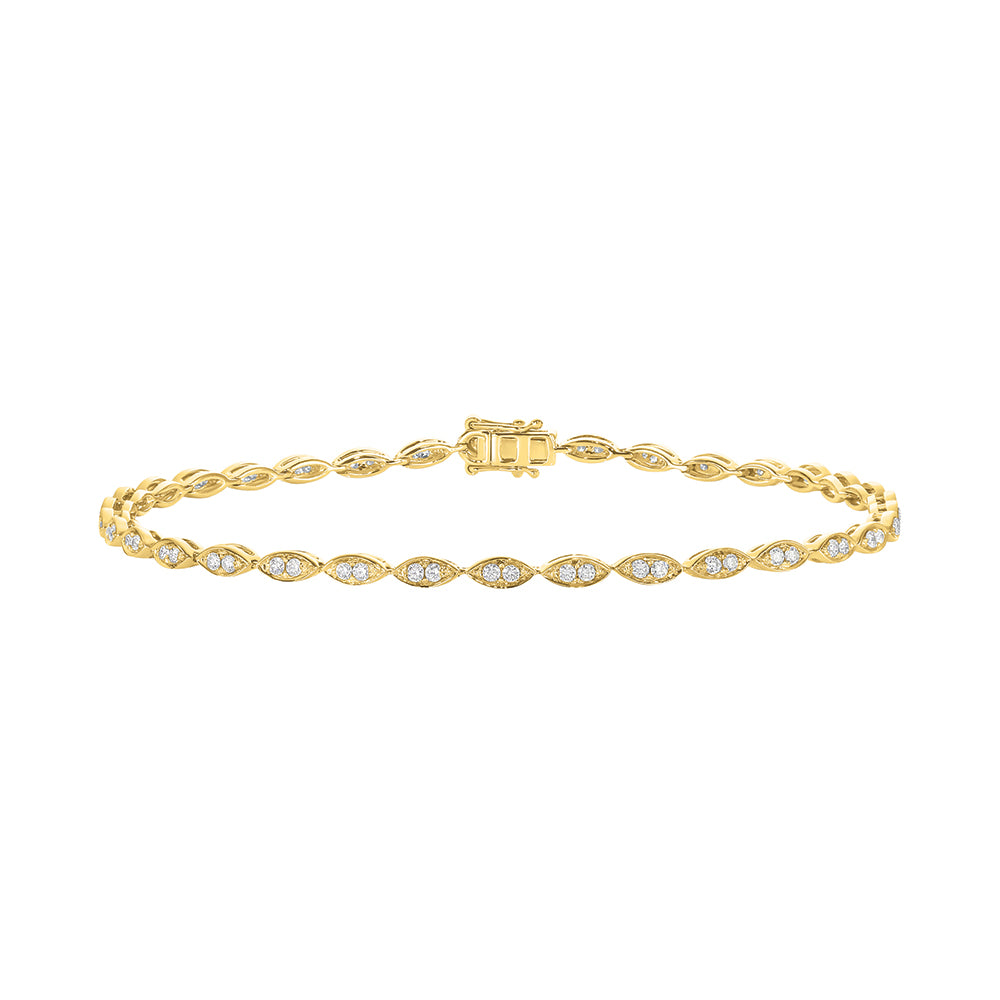 Diamond Tennis Bracelet. Crafted in 9k Yellow Gold