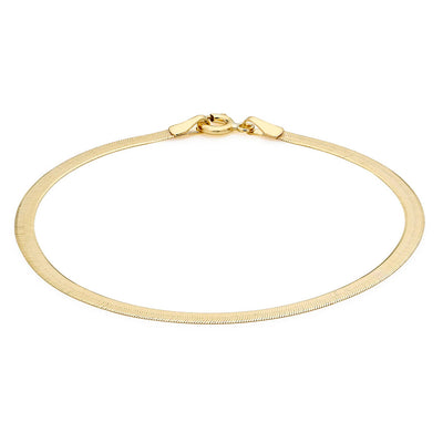 9K Yellow Gold Solid Herringbone Bracelet 18cm