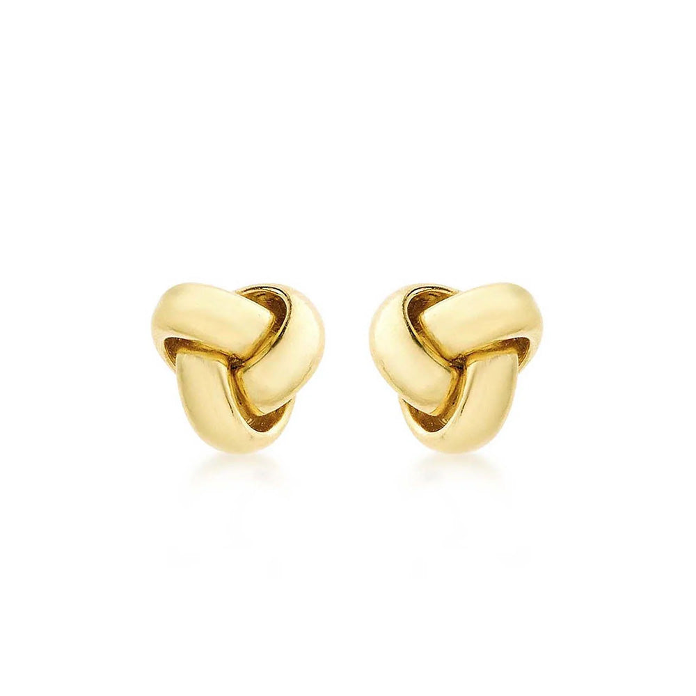 9K Yellow Gold 8mm Knot Stud Earrings