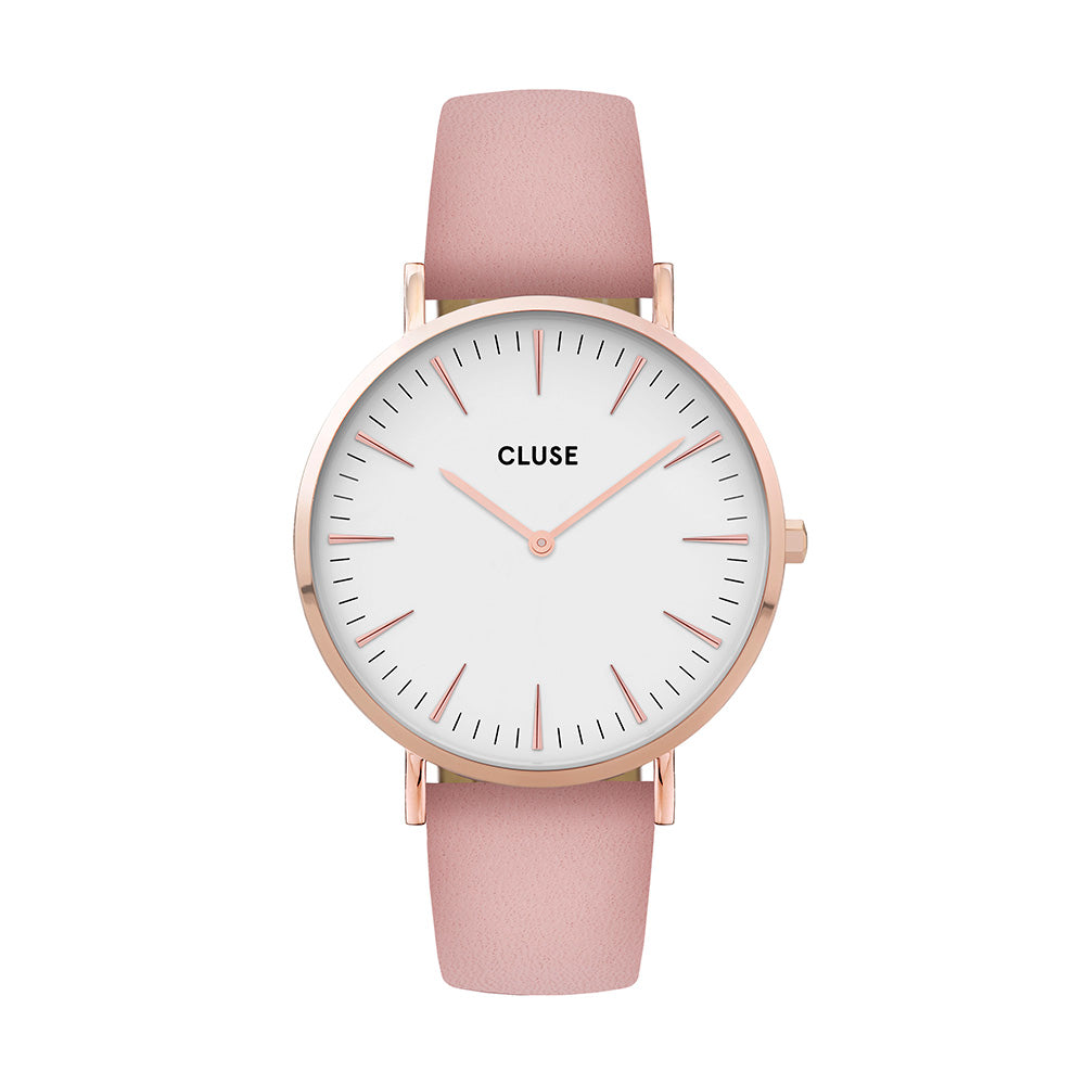 CLUSE Boho Chic Rose Gold White/Pink Watch