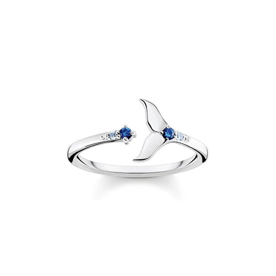 THOMAS SABO Ring tail fin with blue stones