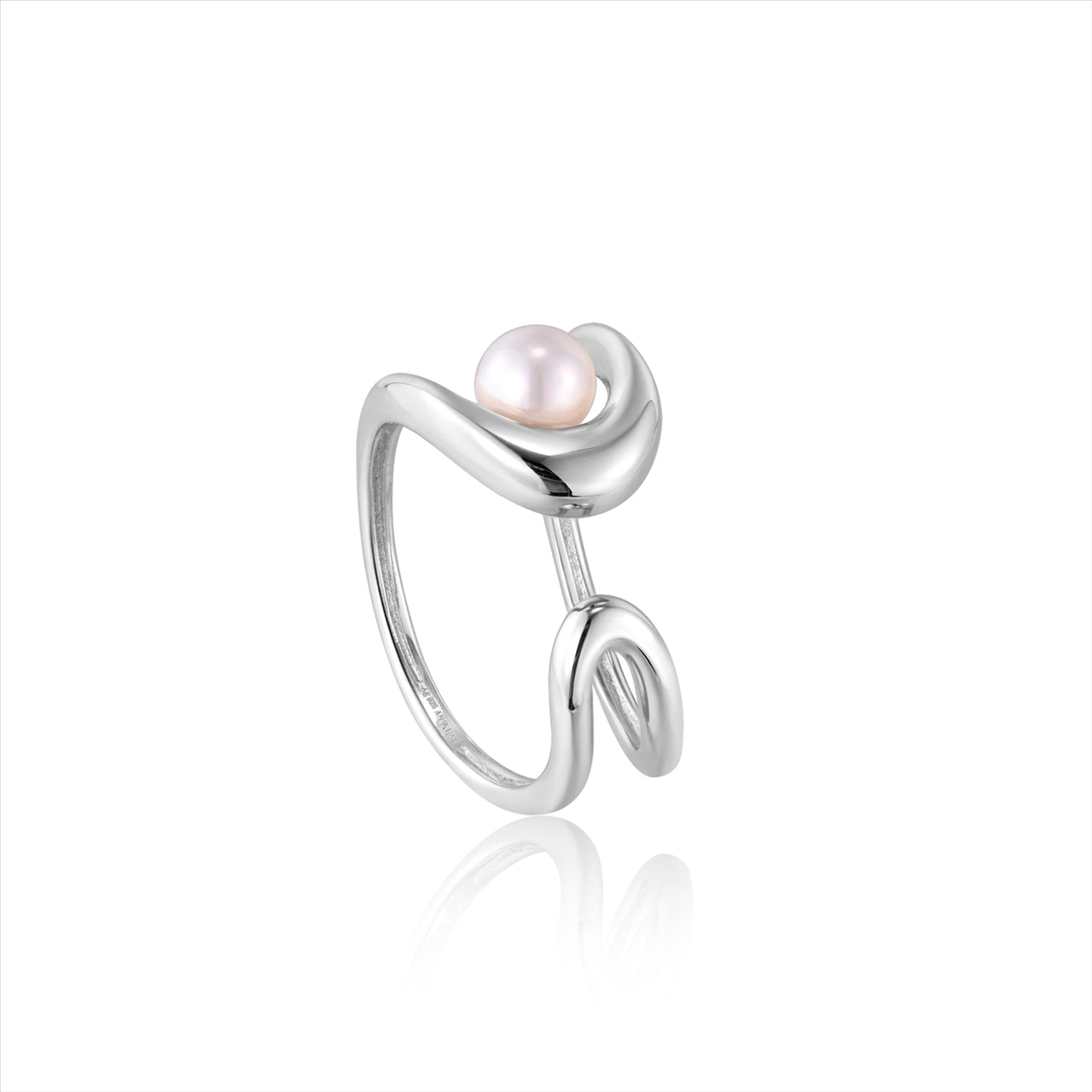 Ania Haie Silver Pearl Sculpted Adjustable Ring