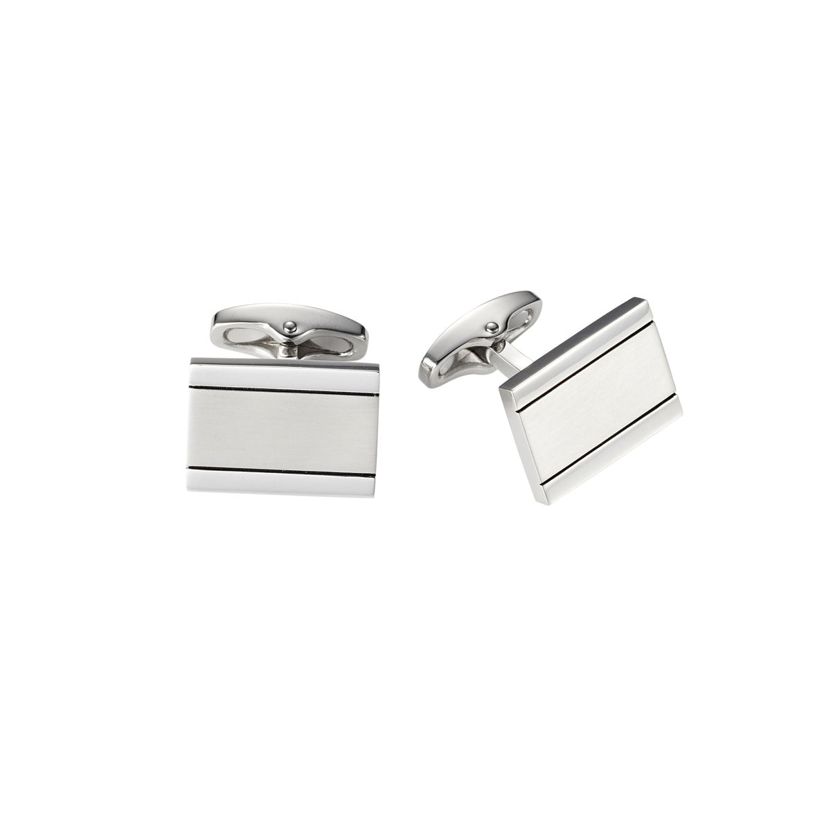 Brushed/Polished Stainless Steel Rectangle Cufflinks