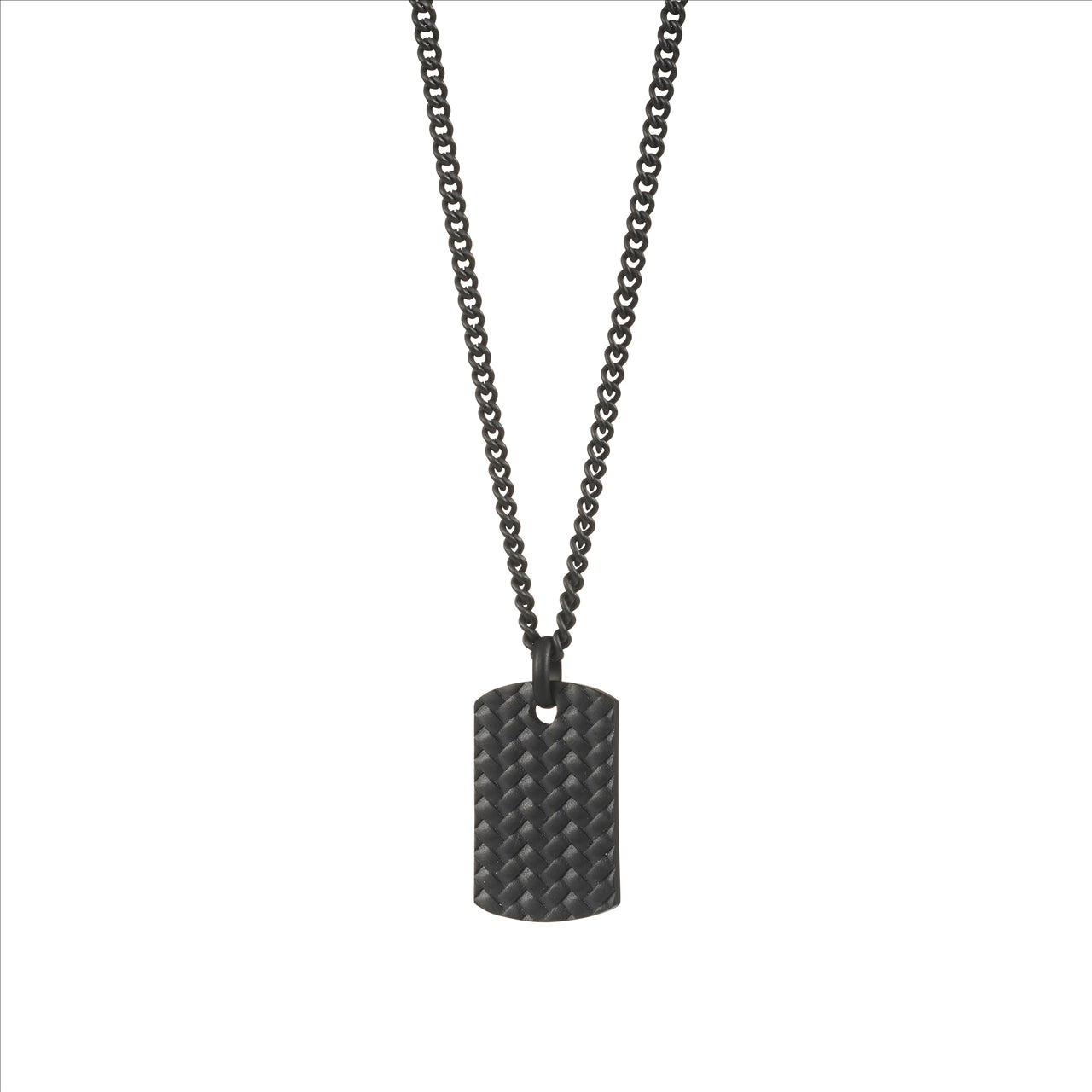 IP Black Stainless Steel TYRE pattern Dog Tag/55cm Chain