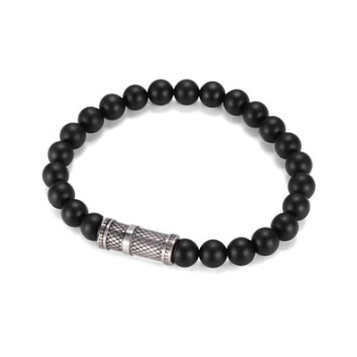 Agate Stone Bead /Antique Stainless Steel Bracelet
