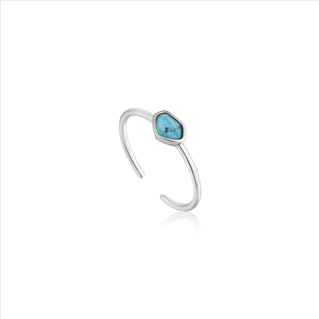 Ania Haie Turquoise Adjustable Ring - Silver