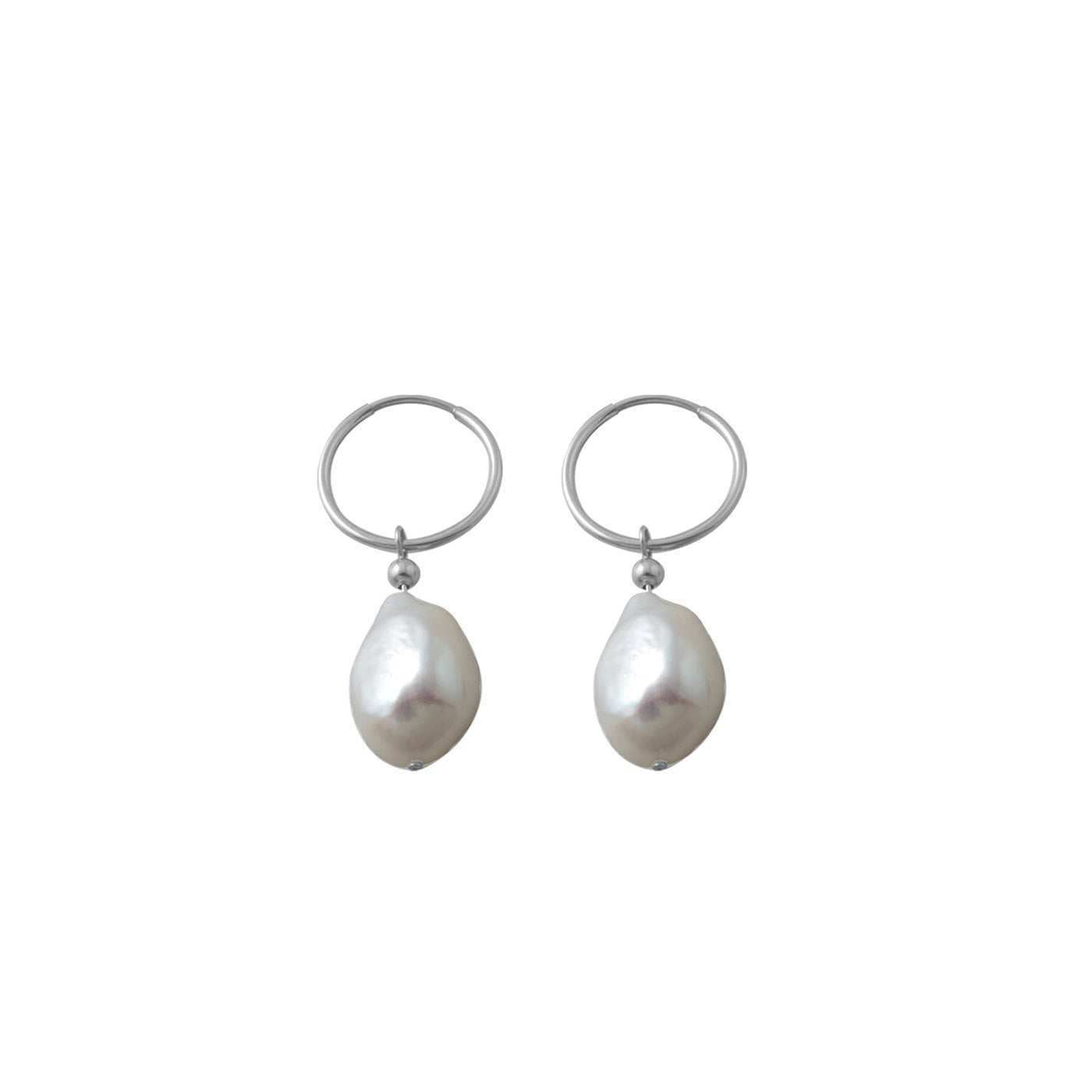 Von Treskow Hoop Earrings with Baroque Pearl