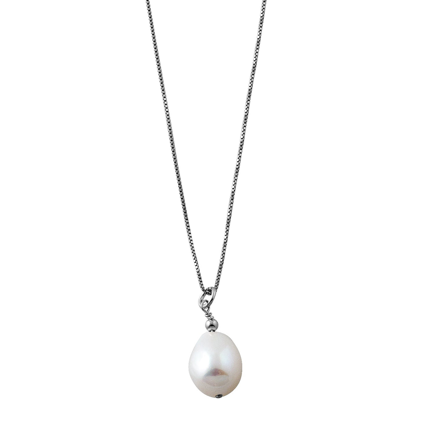 Von Treskow Fine Box Chain Necklace with Baroque Pearl