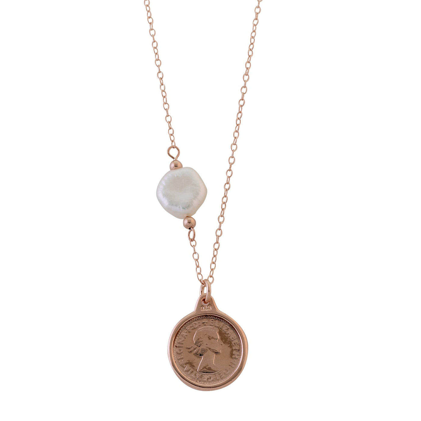 Von Treskow Threepence necklace with keshi pearl