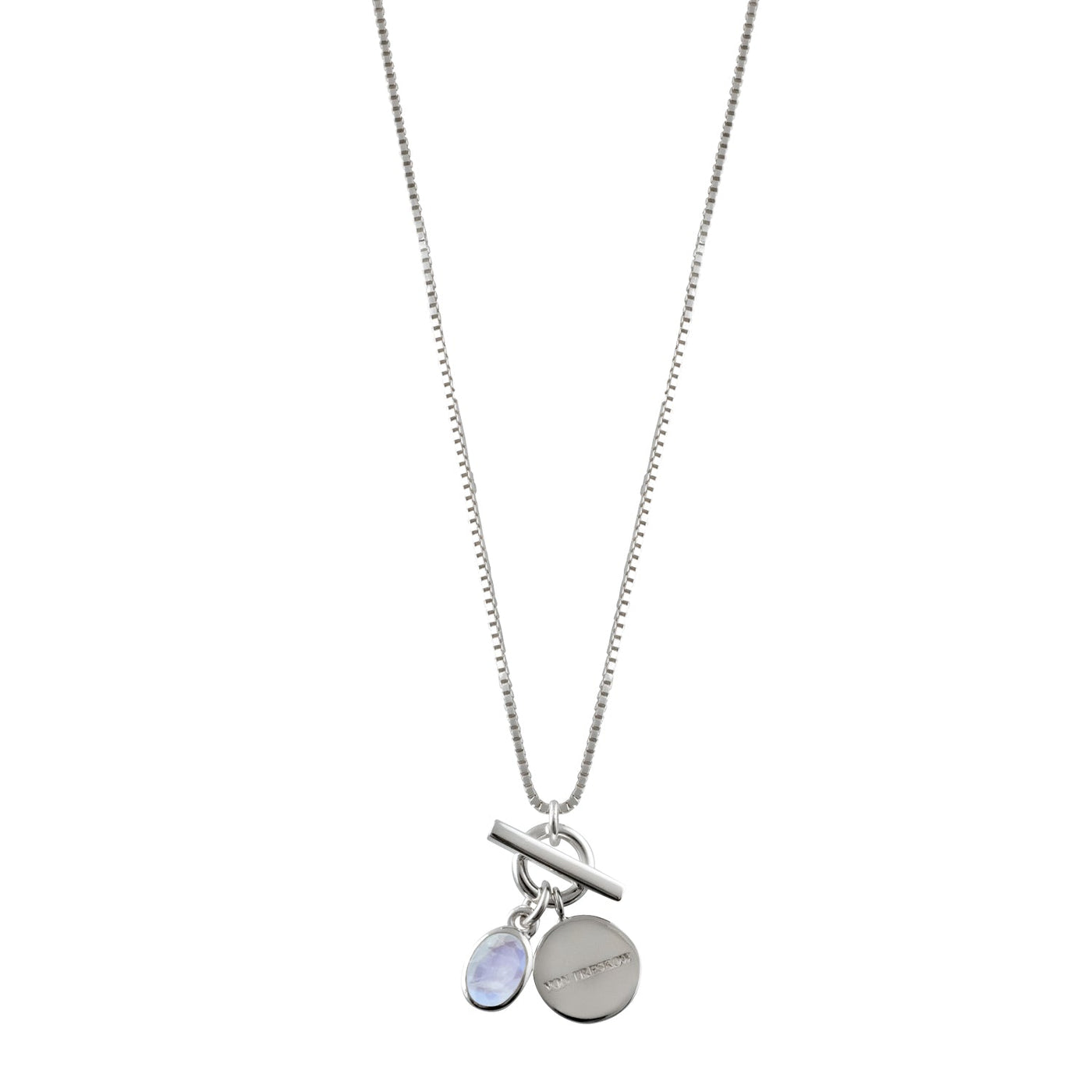 Von Treskow Box chain necklace with toggle and moonstone