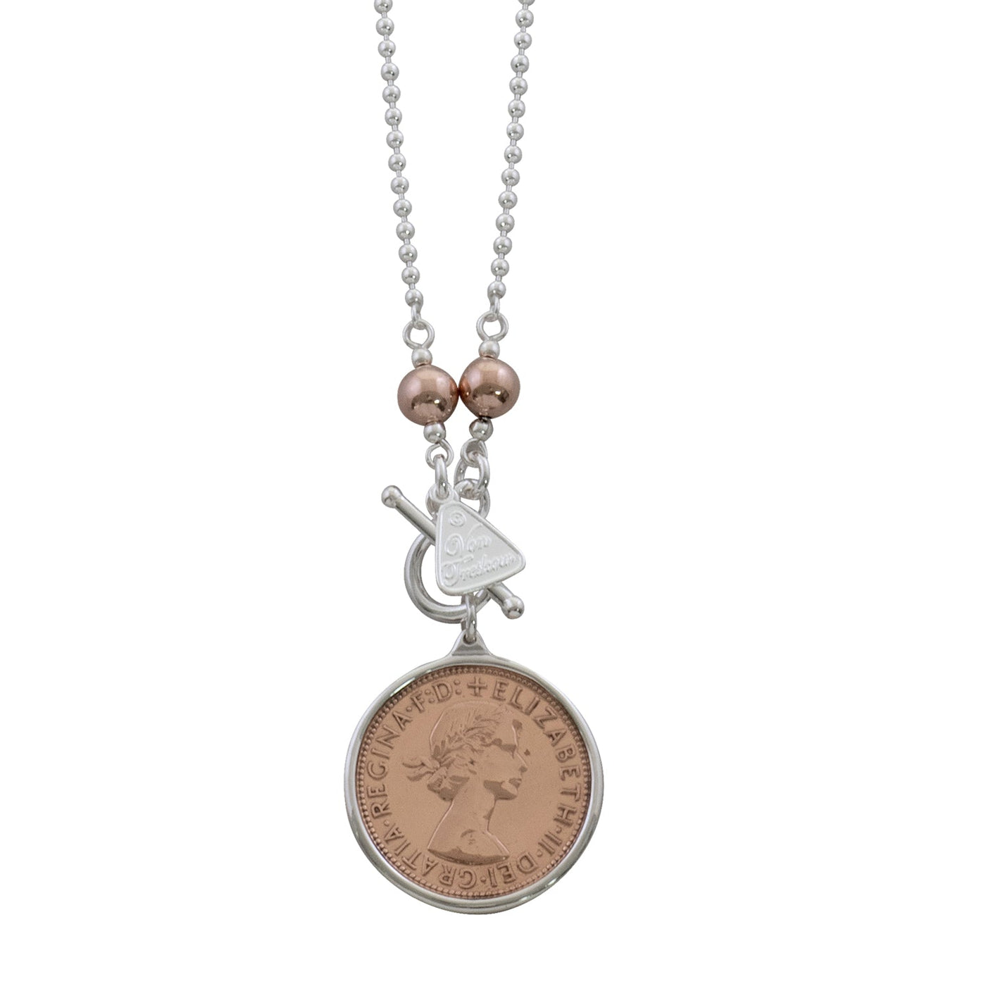 Von Treskow Two Tone Ball Chain Penny Necklace