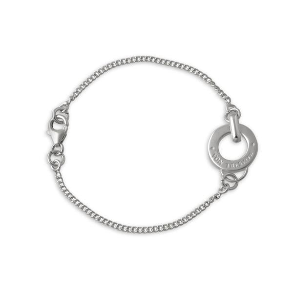 Von Treskow Sterling silver curb chain bracelet with sterling silver Von Treskow disc