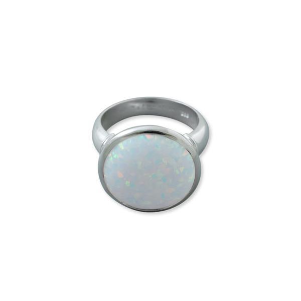 Von Treskow Sterling silver large Czelline opal ring (19mm)