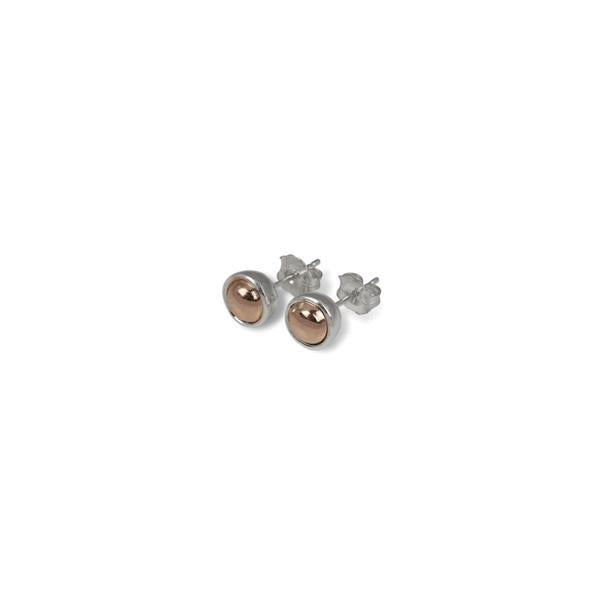 Von Treskow Sterling silver & rose gold filled 6mm round stud earrings