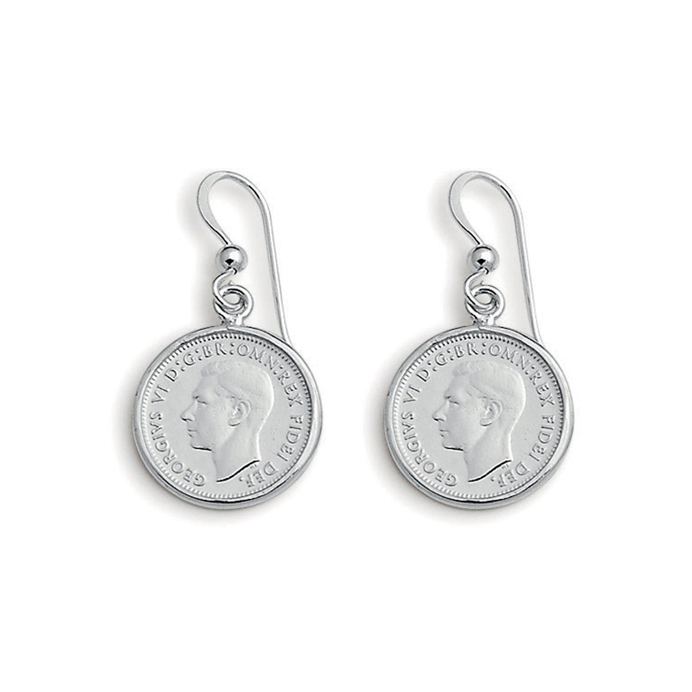 Von Treskow Silver Sixpence Earrings